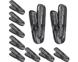 Strandlaken Clips - Handdoek Klemmen - Voorkomt Wegwaaien - Versterkt Windproof - 10 stuks - Transparant Grijs