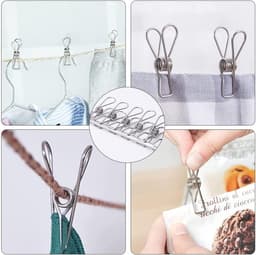Wasknijpers Roestvrij Staal - Kledingklemmen Hangers - Kleding Drogen - Glad Oppervlak Geen Vlekken - 20 Stuks - Zilver — thumbnail 3
