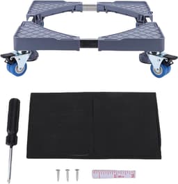 Koelkaststandaard Mobiele Basis - Wasdroger Trolley - Apparaten Verplaatsen - 360 Graden Wielen - 41-64 cm - Zwart — thumbnail 4
