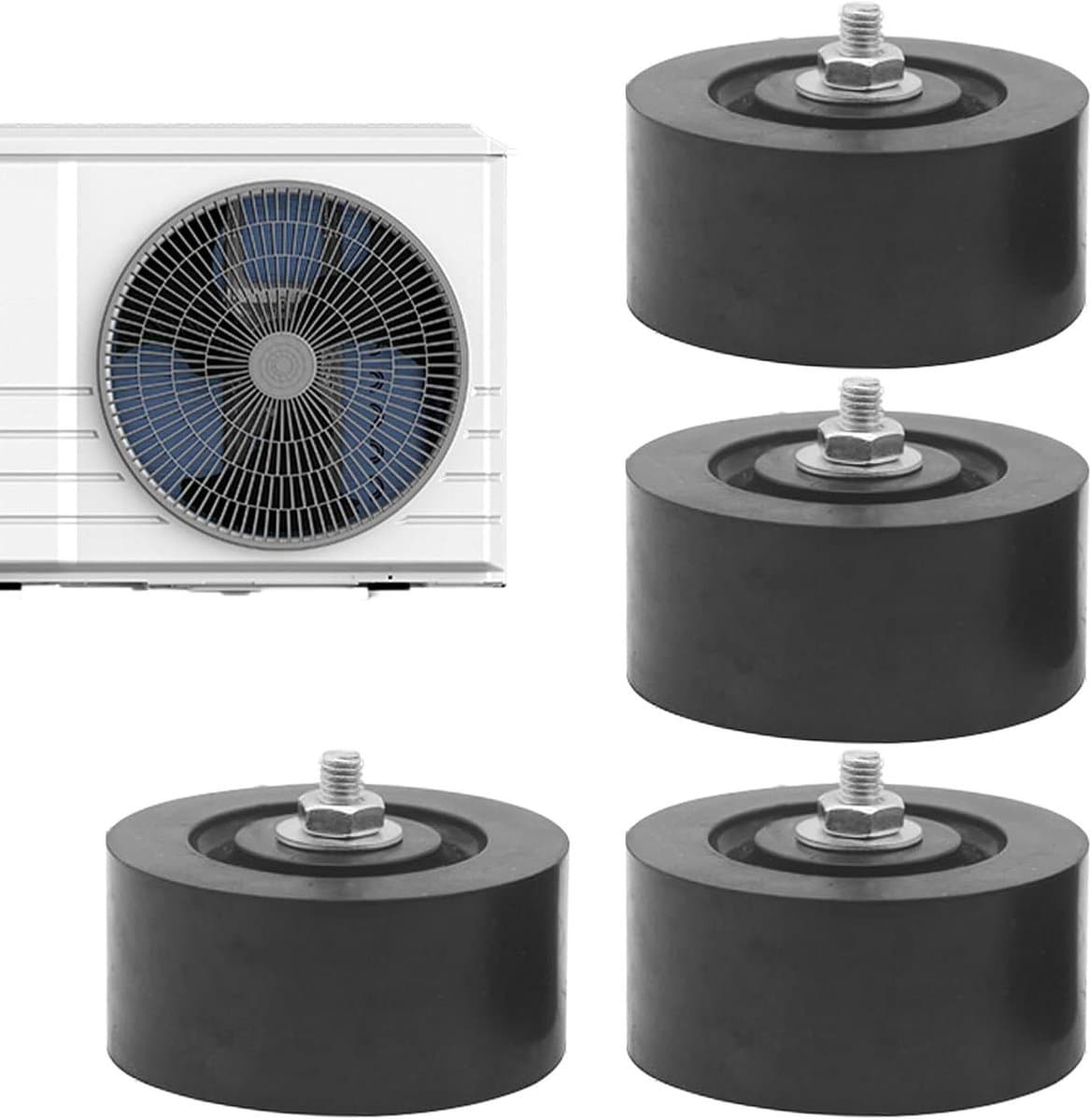 Trillingspads Buitenunit - Schokdempers Rubber - Geluidsreductie Airco - Verhoogde Luchtstroom - 8.5 x 4.3 cm - Meerkleurig — afbeelding 1