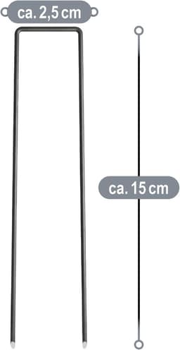 Grondanker - Zwart - 150 x 25 x 3 mm - Gecoat Koolstofstaal - Voor Tuin en Camping — thumbnail 2