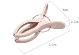 12 stuks- wasknijpers-wasknijpers kunststof -wasknijpers groot-wasknijpers plastic -Strandhanddoekclips- Quiltclips-Strandlaken Knijpers -Winddicht-Handdoekknijpers-Voor Strandlaken, Beddengoed En Dikke Kleding-Roze-Grijs — thumbnail 4