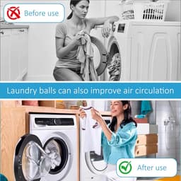 6 stuks wasballen voor wasmachine, drogerballen, wasballen voor donsjacks, herbruikbare drogerbal, wasdrogerbal voor thuisreiniging — thumbnail 2