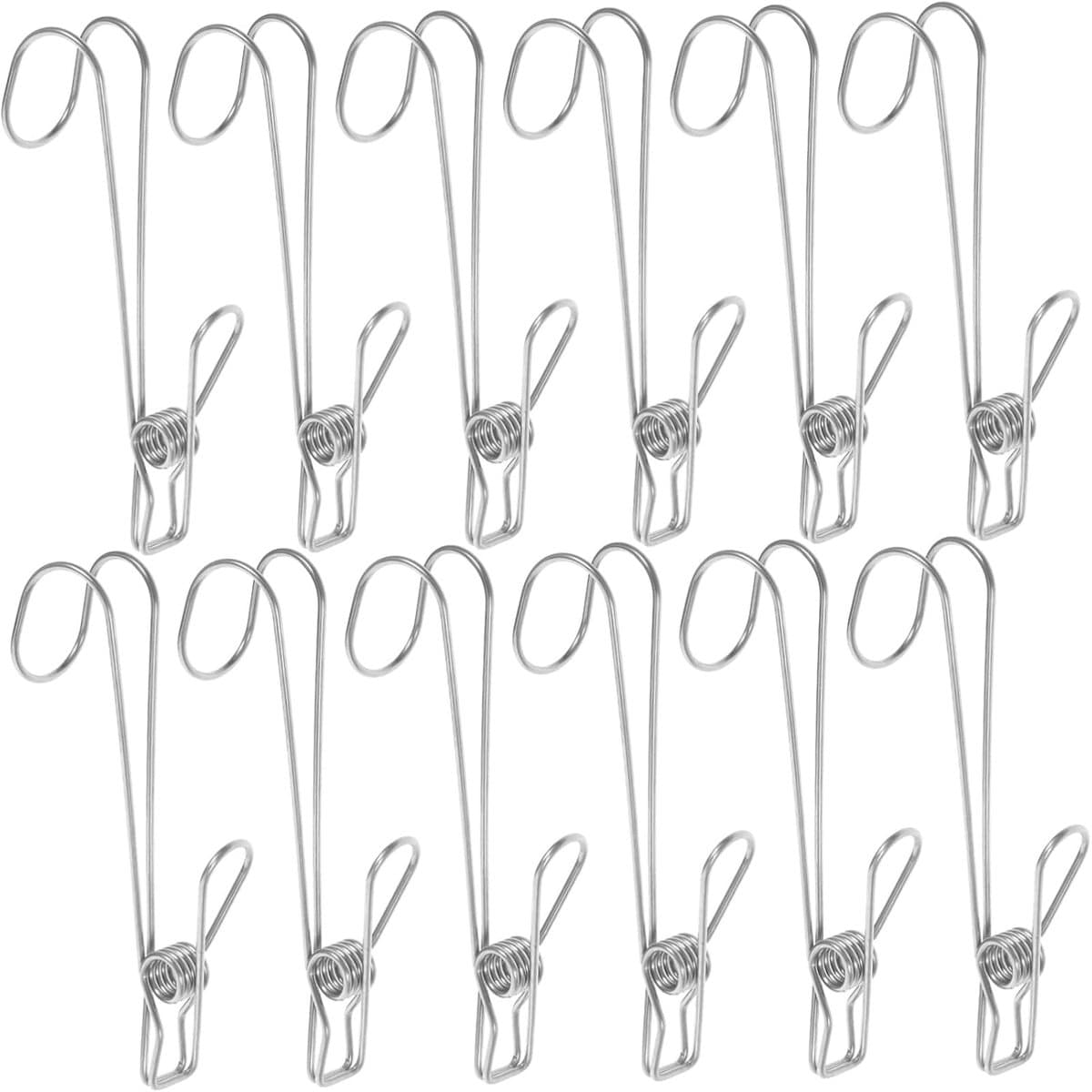 12 stuks- wasknijpers-wasknijpers metaal -wasknijpers groot-wasknijpers roestvrij staal -Droogrek Knijpers -Knijpers-Binnen en Buiten-Strandlaken Knijpers - Badlaken Clips -Voor Handdoeken, Hoed, Jurken, Badhanddoek-Winddicht-Anti Slip-11cm-zilver — afbeelding 1