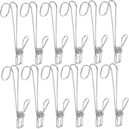 12 stuks- wasknijpers-wasknijpers metaal -wasknijpers groot-wasknijpers roestvrij staal -Droogrek Knijpers -Knijpers-Binnen en Buiten-Strandlaken Knijpers - Badlaken Clips -Voor Handdoeken, Hoed, Jurken, Badhanddoek-Winddicht-Anti Slip-11cm-zilver — thumbnail 1