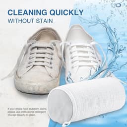 Schoenenwaszak 2Pcs - Waszak voor Sneakers - Waszak met Verstelbare Schoenspanners - Herbruikbare Waszak - Waszak met Verborgen Ritssluiting - Wit — thumbnail 3