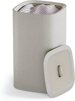 SP® Wasmand - 60L Wasmanden - Wasmand Met Deksel - Wasbox - Beige - 40cm x 40cm x 71cm — thumbnail 1