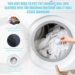 Set van 12 Herbruikbare Pluizenvangerballen voor Wasmachine, Huisdierhaarverwijdering, Kledingverzorging — thumbnail 4