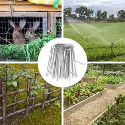 Grondankers voor onkruidvlies en tegels - Verzinkt staal - Set van U-vormige tuinharingen - 150 mm lang — thumbnail 5
