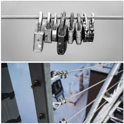 Roestvrijstalen Staalkabel 10 meter Vinylgecoat voor Wasrek - Transparant Liftbaar — thumbnail 3