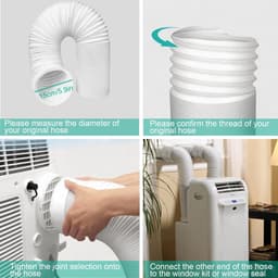 Inovra- Afvoerslang 2 Meter - 150 mm Diameter - PVC Afvoerslang - Verlenging - Draagbare Airconditioning - Geschikt voor Wasdroger/Afzuigkap - Afvoerslang Voor Airco — thumbnail 2