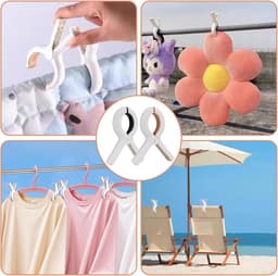 Thijox - 8 stuks duurzame plastic strandhanddoekklemmen, grote wasklemmen voor strandstoelen, dekens, lakens, kleding, ideaal voor strand en zwembad — thumbnail 2
