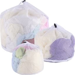 Thijox - 3 Stuks Wasnetten voor Wasmachine, Herbruikbare Waszak met Trekkoord, Mesh Waszakken voor Truien, Jeans, Blouses, Ondergoed, Beha, Jassen en — thumbnail 1