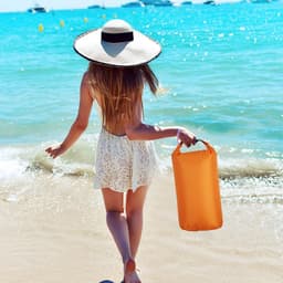 2 stuks lichte droogzakken, waterdichte drijvende tas, gecomprimeerde waterdichte droge tassen, Oranje, 8 liter, Oranje, Universeel — thumbnail 5