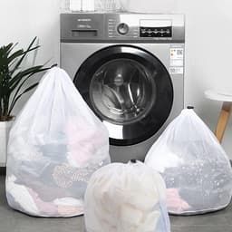 Waszak voor wasmachine, 3 stuks, waszak met koordstopper, fijnmazig waszakken voor babykleding, beha, ondergoed (30 x 40 cm, 40 x 50 cm, 50 x 60 cm) — thumbnail 3