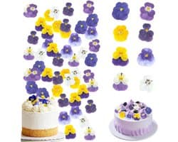 8 soorten natuurlijk gedroogd, 40 stuks geperste bloemen, veelkleurige mix altviool driekleur voor taarttopper, decoratie van cocktailhars, sieraden maken, doe-het-zelf kunstambachten