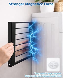 KZQ Magnetische opvouwbare wasmachine organizer en plank - Ruimtebesparend voor koelkast badkamer keuken en camper - Eenvoudig te bevestigen - Zwart — thumbnail 3