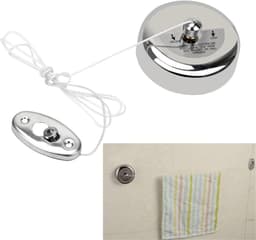 Intrekbare Waslijn - Droogrek Touw - Kleding Drogen - Roestvrij Staal - 2.8 Meter - Zilver — thumbnail 3