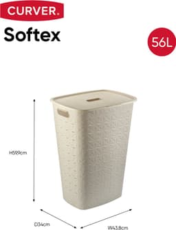 Curver Softex Wasmand met Deksel 56L + Wasmand 45L - Beige — thumbnail 2