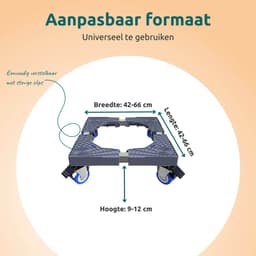 George Napoli Wasmachine Verhoger met 4 Wielen - Opbouwmeubel - Sokkel - Onderzetter - Onderbouwkast - Kast - Ook voor Droger, Koelkast, Vaatwasser en Vriezer — thumbnail 3