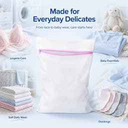 Set van 8 fijne waszakken met ritssluiting, ideaal voor ondergoed, sokken en delicate kleding, perfect voor reizen en studentenhuizen — thumbnail 3