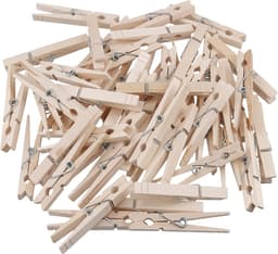 200pcs 8.5x1cm Wooden Clothespins Bulk, Non-slip Spring Bamboo Clothespins, Wooden Cloth Pegs for Hanging Clothes - ShopVlot — thumbnail 1