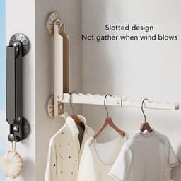 Intrekbaar Droogrek - Wandrek Wasrek - Kleding Drogen - Sterke Zuignap Bevestiging - 28 cm Lengte - Zwart — thumbnail 3