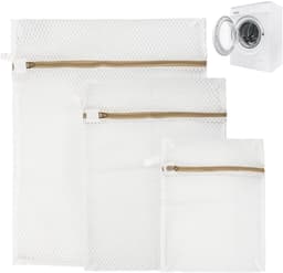 Set van 3 katoenen waszakken, fijne mesh wasbeschermzakken met rits voor delicate was, ideaal voor bh's, ondergoed en sokken in verschillende maten (25 x 30 cm, 30 x 40 cm, 40 x 50 cm) — thumbnail 1