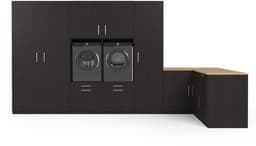 Wasophoogte® Wasmachine Kast Nairobi - Wasmachine verhoger - Wasmachine ombouw - 700(D)*4430(B)*2350(H) mm - Zwart — thumbnail 1