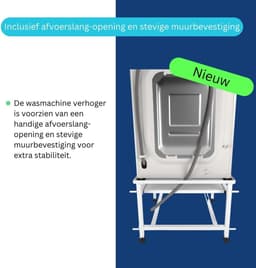 Wasmachine Verhoger - Opbouwmeubel Wasmachine - Ergonomisch Wassen - Uitschuifbaar Plateau - 63 x 63 x 45 cm - Wit — thumbnail 4