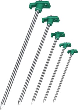 SnelShoppen - 16x anti-roest rots grondpennen groen/zilver Ø 0,7 cm, 25 cm lengte - rots grondankers, grondpennen, grondnagels van gegalvaniseerd staa — thumbnail 1