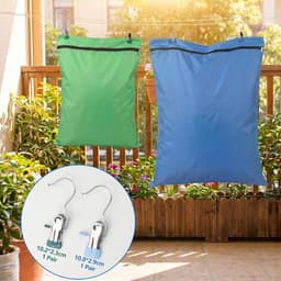 Waszakken voor op reis, waterdichte vuilwaszakken en natte zakken | 80 x 70/60 x 70 cm, 210D Oxford met zilveren coating, ritssluiting en 4 clips, voor natte kleding, camping, sport en camper — thumbnail 3
