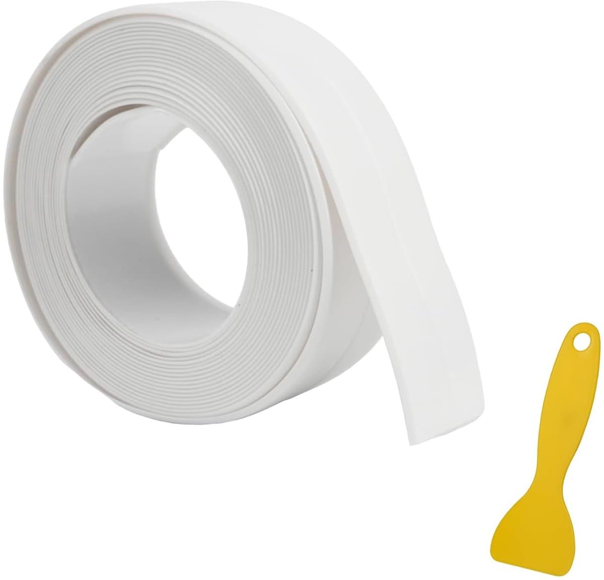kitband voor de badkamer, zelfklevende strip met rakel, zelfklevende kit voor badkuipen, kitband voor badkamer en keuken voor douche, aanrecht en wastafel — afbeelding 1
