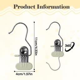 Wasknijpers roestvrij staal, antislip kleerhangerclips, broekhanger met klemmen, ruimtebesparend, hangers voor laarzen, klemhaken, metaal, washaken voor sokken, leggings, organizer — thumbnail 4