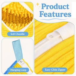 wasmachine voor sneakers en sportschoenen, herbruikbare schoenen, waszak met ritssluiting, dikke chenille sneakers, waszak voor sportschoenen, gymschoenen, pluche dieren — thumbnail 3