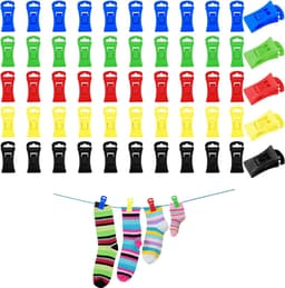 Set van 80 sokkenclips voor wasmachine en droger, kleurrijke sokkenclips, antislip sokkenclips met haken, sokkenhouders, sokkenwasorganizer, sokkensorteerder — thumbnail 1