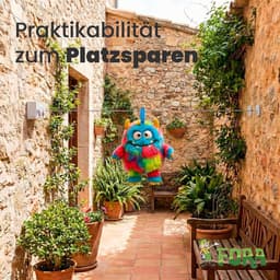 Uitschuifbare Drooglijn - Wand Droogrek - Was Drogen - Dubbele RVS Lijnen - 10 Meter - Wit — thumbnail 2