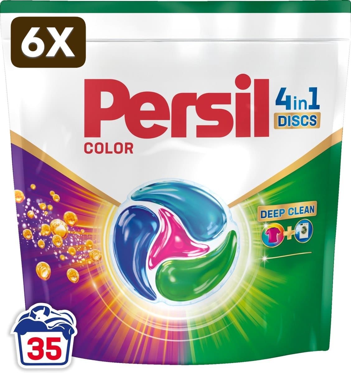 6 x Persil Discs Color - Wascapsules - Krachtige Vlekverwijdering - Hygiënische Frisheid - Gekleurde Was - 35 Wasbeurten — afbeelding 1