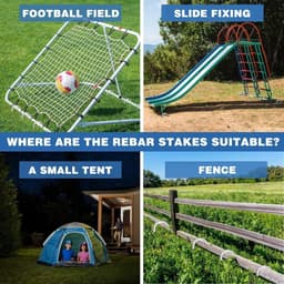 8 Stuks Zware Grondpinnen van 40 cm, Gegalvaniseerde Grondankers, Roestbestendige Stalen Haken voor Tent, Trampoline en Schaduwdoeken — thumbnail 5