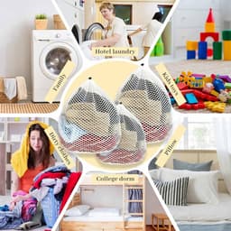 Set van 2 Wasnetten voor Wasmachine, Herbruikbare Waszak 40 x 50 cm, Bescherming tegen Vervorming en Kreukels, Ideaal voor Delicate Kleding en Ondergoed — thumbnail 3