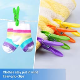 Kledingknijpers met Mand, Plastic Klammer met Tas voor Kledingknijpers, Ideaal voor Was, Foto's en Papieren — thumbnail 2