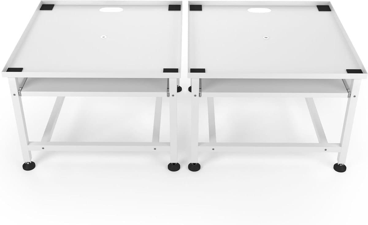 Wasmachine Verhoger - Opbouwmeubel XL - Ergonomische Wasruimte - Uitschuifbaar Plateau - 63 x 126 cm - Wit — afbeelding 1