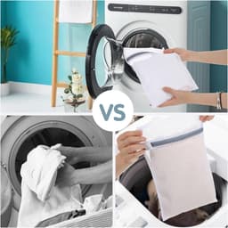 SnelShoppen - 3x Wasnetjes 30x40cm, Waszak voor Wasmachine, Waszak met Rits, Wit met Roze Accenten, Bescherming voor Kleding — thumbnail 2