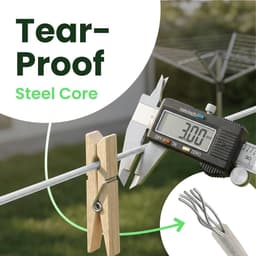 Dailygoods- Waslijn 50m Extra Sterk - Waslijn Uittrekbaar - Waslijn met Stalen Kern - Vervangingslijn voor Droogmolen - Duurzaam - Efficiënt Ophangen - Waslijn Touw — thumbnail 4