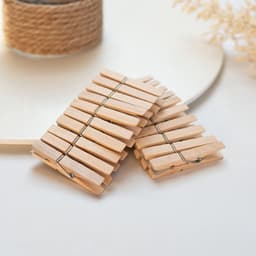 Wasknijpers, 20 stuks, van gecertificeerd beukenhout, kwaliteit Made in Germany, veelzijdig inzetbaar, om was op te hangen en voor knutselwerk, plasticvrij, duurzaam en stabiel — thumbnail 4