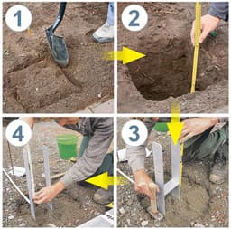 H-paalanker 10 stuks - Paaldrager grondanker - Houtbouw projecten - Corrosiebestendig staal - 600 mm lengte - Grijs — thumbnail 2