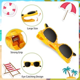 4 stuks handdoekclips voor ligstoelen, grote strandhanddoekharingen, plastic grote wasclip wasknijpers voor reizen, vakantie en thuisgebruik, kleurrijk (brillenstijl) — thumbnail 4
