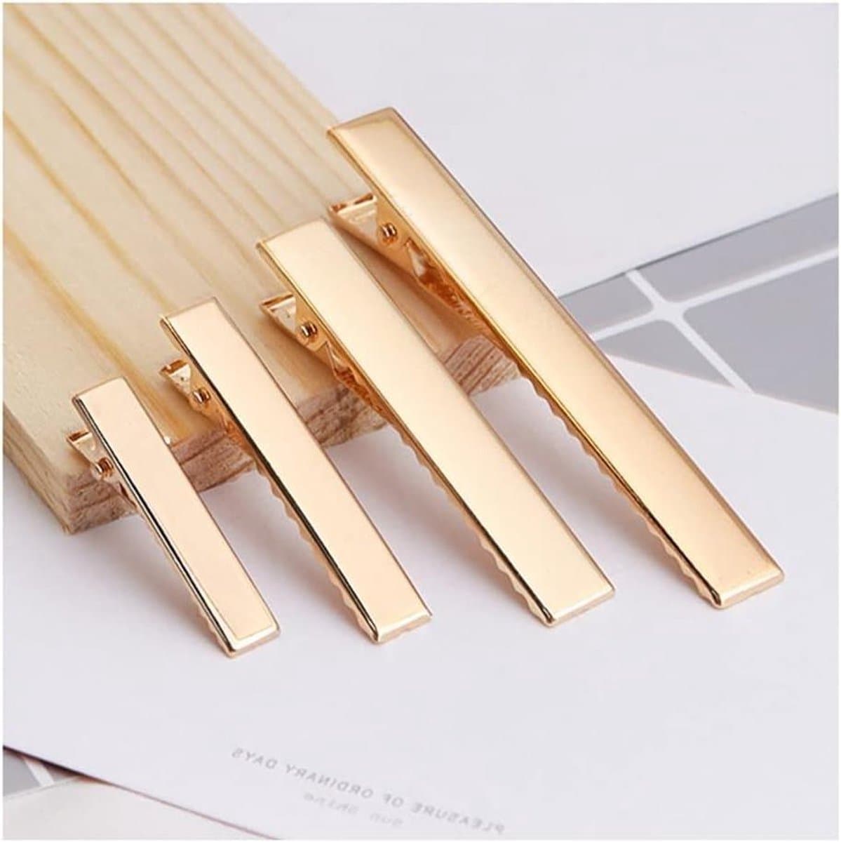 Metalen haarspelden - Eendenbek clips - Haarstyling DIY - Antislip met tanden - 30 stuks 35mm - Goud — afbeelding 1