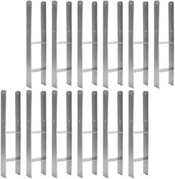 H-paalanker - Paaldrager grondanker - Houtconstructies bouwen - Corrosiebestendig staal - 600 mm lengte - Zilver — thumbnail 1