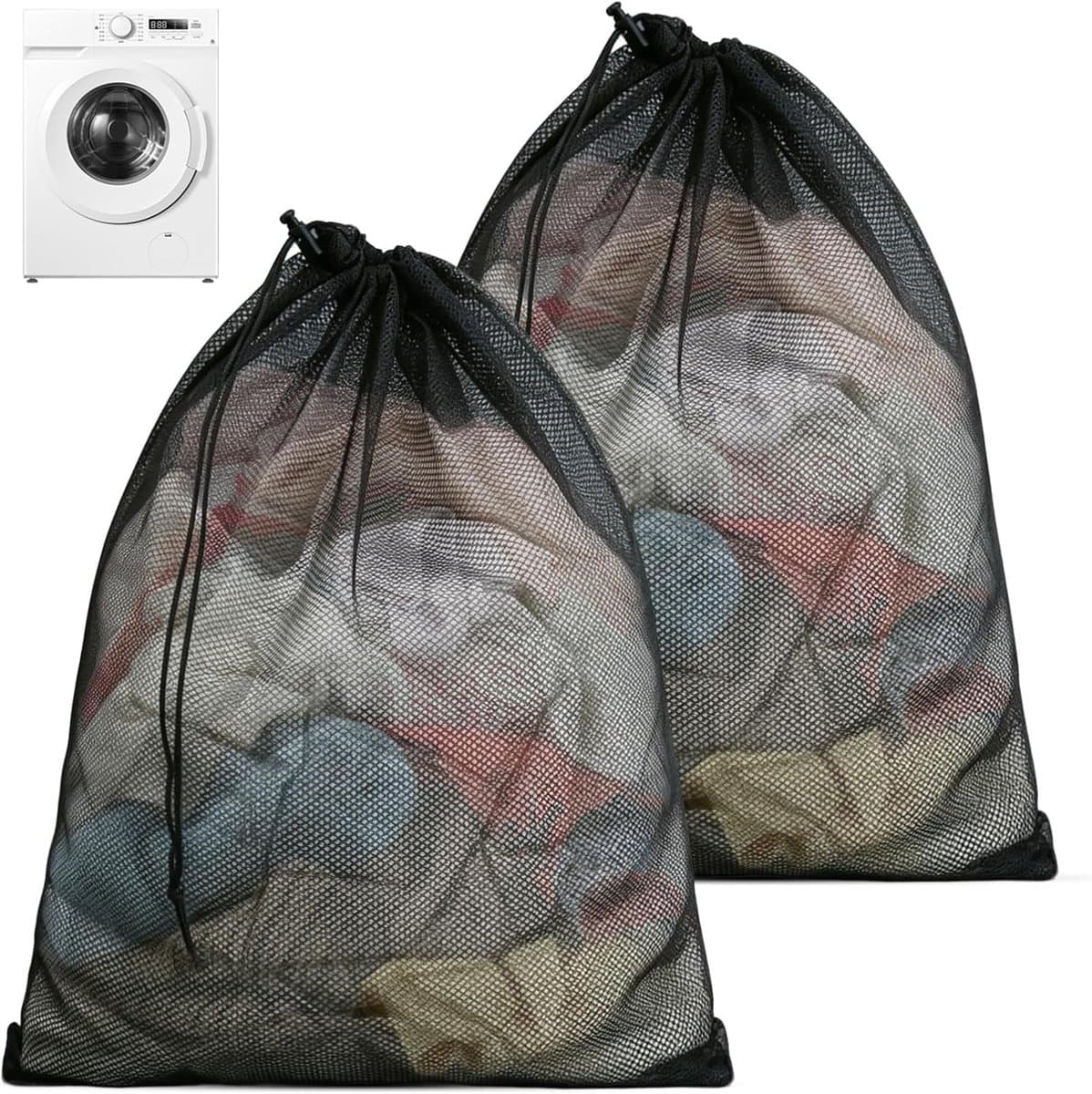 Wasnetjes met ritssluiting - Zwart - 40 x 50 cm - Polyester Waszak voor Wasmachine en Reizen — afbeelding 1